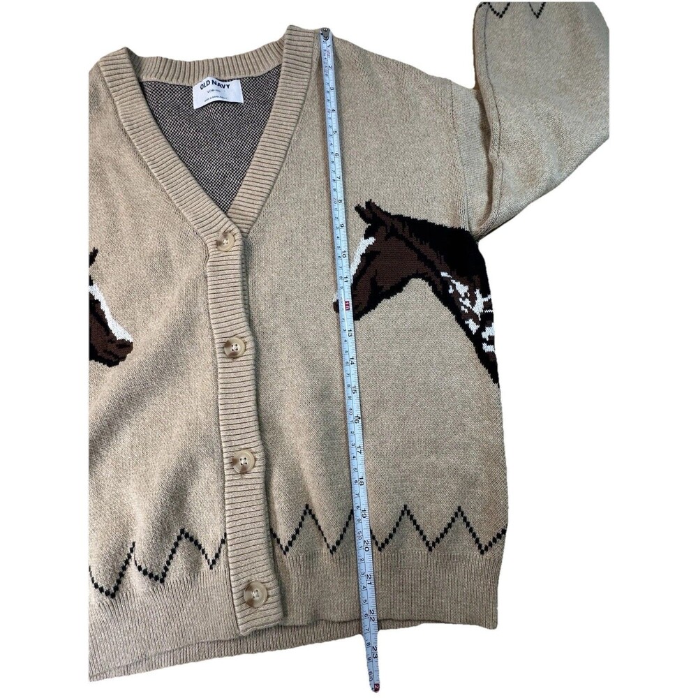 New Girl Horse Slouchy Knit Cardigan Sweater OLD NAVY L Equestrian Ranch Western - Picture 8 of 10